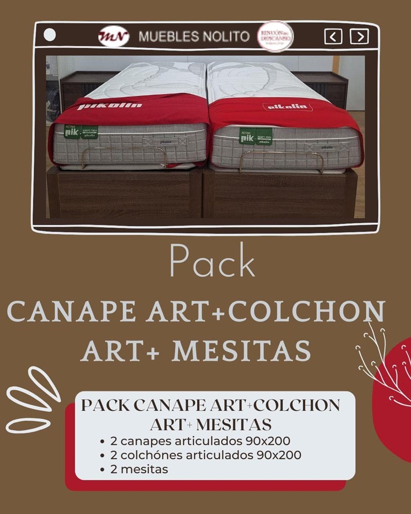 Foto 1 CANAPÉ ARTICULADO ERGODES + COLCHÓN ACTIVE PIK ART + MESITAS