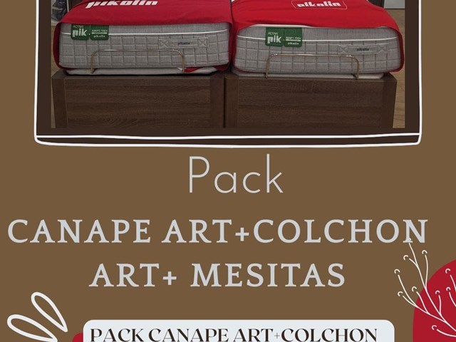 CANAPÉ ARTICULADO ERGODES + COLCHÓN ACTIVE PIK ART + MESITAS