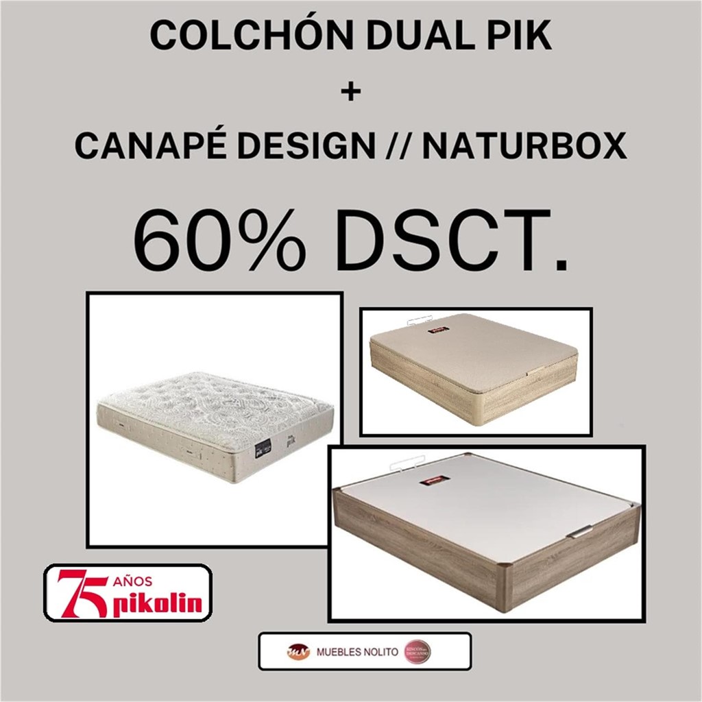 Foto 1 COLCHÓN DUAL PIK +CANAPÉ PIKOLIN 60% DE DSCT.